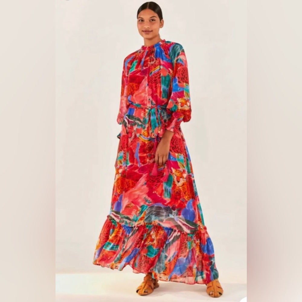 Farm Rio Animal Collage Maxi Dress